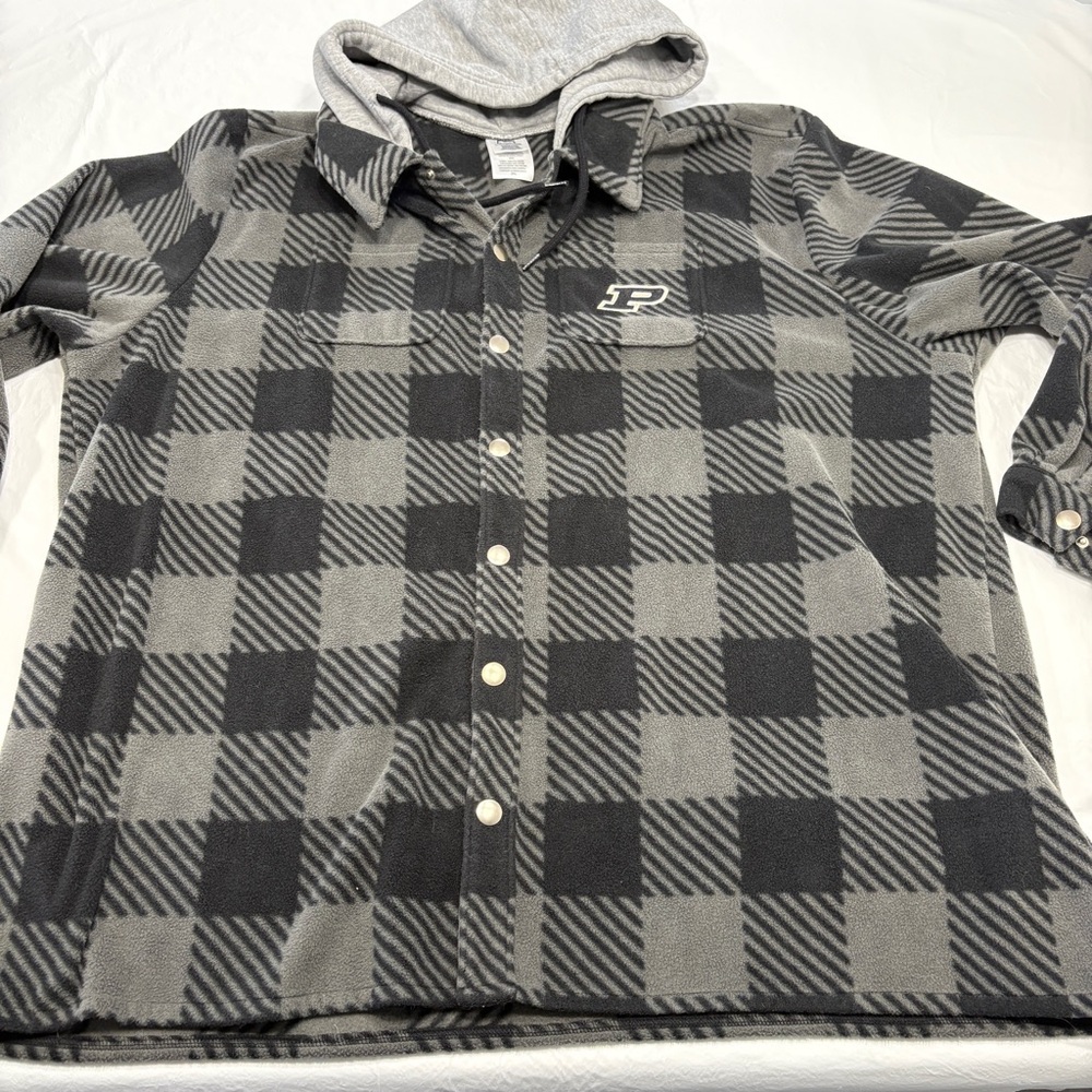 Knights Apparel Pro Edge NCAA Purdue Boilermakers Plaid Fleece Jacket Men’s 3XL